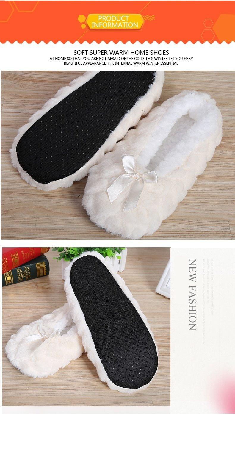 Cute Indoor Home Slippers Warm Soft Plush Slippers Non-Slip Indoor Fur Slippers Solid Color Cute Women Shoes Comfortable Warm Slippers Comfort  Plush Fleece Lined House Shoes