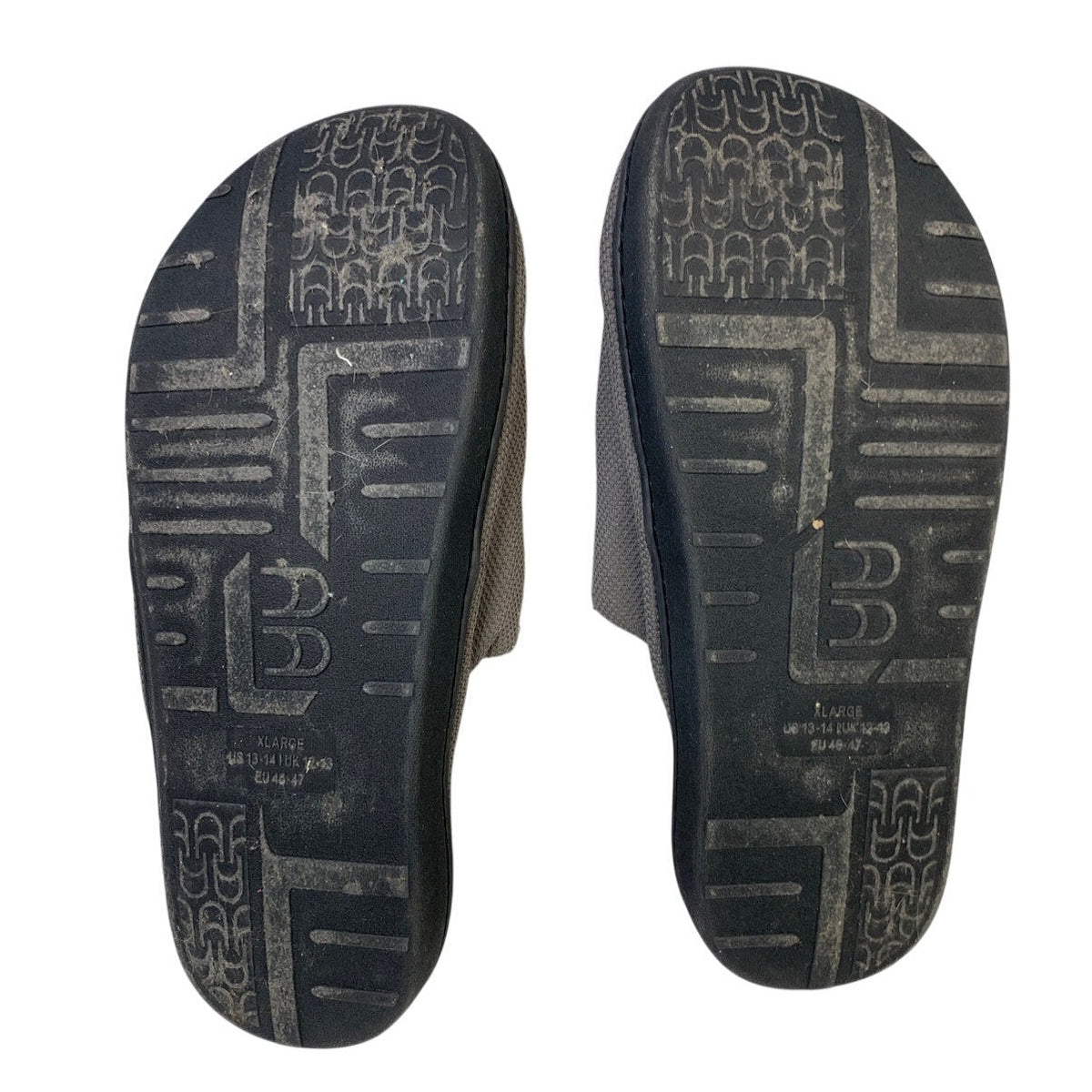 Longbay Mens Size 13-14 Gray Slippers Open Round Toe Slide On House Shoes