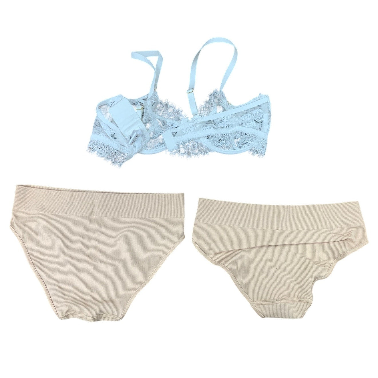 Lot of 3 New American Eagle Womens size XXS Lace Underwire Bra Ribbed Underwear