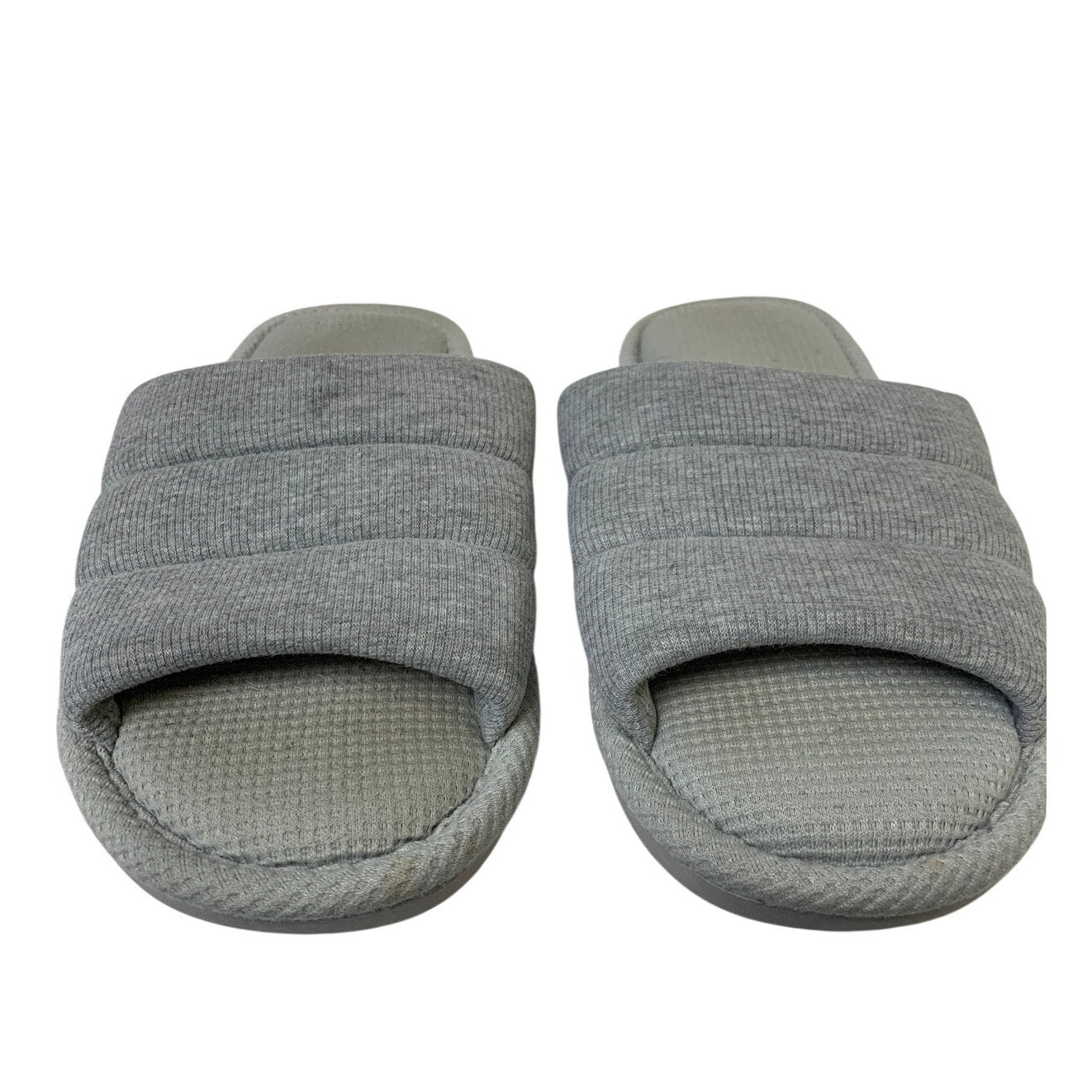 Shevalues Womens Size 11-12 Gray Slippers Open Round Toe Slip On House Shoes