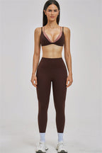 The Seraphine Layered V Sports Bra Leggings 2-Piece Set