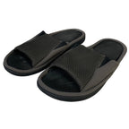 Longbay Mens Size 13-14 Gray Slippers Open Round Toe Slide On House Shoes