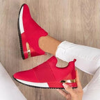 Elegant Green Women Sneakers Slip-On Solid Color Sneakers Sport Mesh Casual Shoes Fashion Autumn Running And Walking Lace-up Breathable Casual Comfortable Walking Sneakers