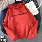 Elegant Spring Casual Treat People With Kindness Women/Men Vintage Casual Casual Hoodies with Pockets Letter Print Design and Cute Print Drawstring Hoodies For Men Women Comfortable Unisex Hoodies