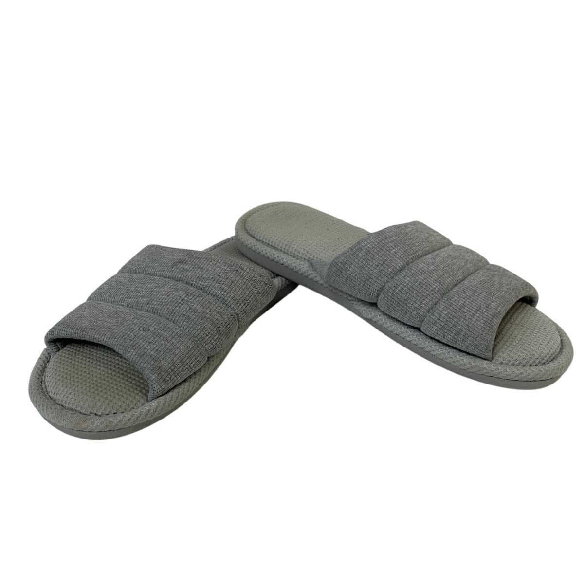 Shevalues Womens Size 11-12 Gray Slippers Open Round Toe Slip On House Shoes