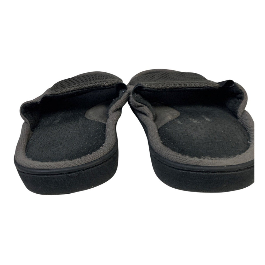 Longbay Mens Size 13-14 Gray Slippers Open Round Toe Slide On House Shoes