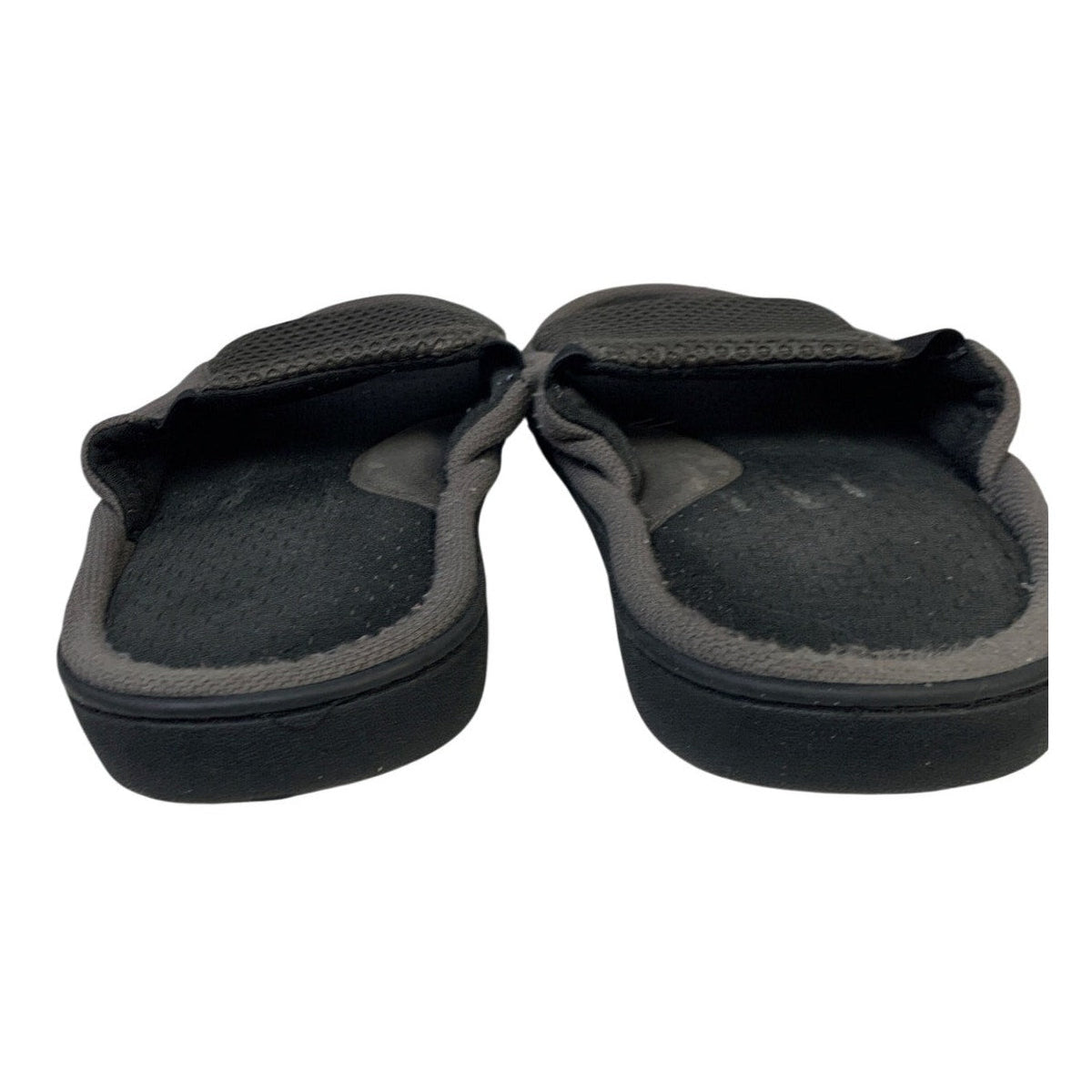 Longbay Mens Size 13-14 Gray Slippers Open Round Toe Slide On House Shoes