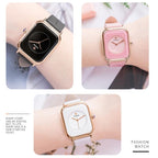Fashion Women Watches White Leather Minimalist Rectangle Ladies Quartz Dress Wristwatch Fashion Leather Wrist Watch Rectangle Elegant Simple Dial Analog Quartz Dress Watch