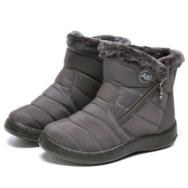 Fashion Womens Waterproof Boots Snow Boots For Winter Casual Lightweight Ankle Warm Winter Boots Fur Lined Warm Ankle Boots Slip On Waterproof Outdoor Booties Comfortable Shoes For Women