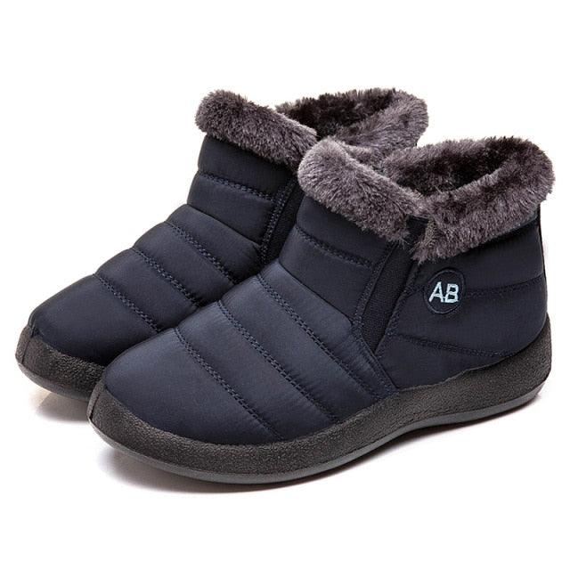 Fashion Womens Waterproof Boots Snow Boots For Winter Casual Lightweight Ankle Warm Winter Boots Fur Lined Warm Ankle Boots Slip On Waterproof Outdoor Booties Comfortable Shoes For Women