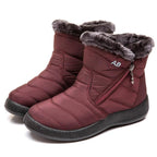 Fashion Womens Waterproof Boots Snow Boots For Winter Casual Lightweight Ankle Warm Winter Boots Fur Lined Warm Ankle Boots Slip On Waterproof Outdoor Booties Comfortable Shoes For Women