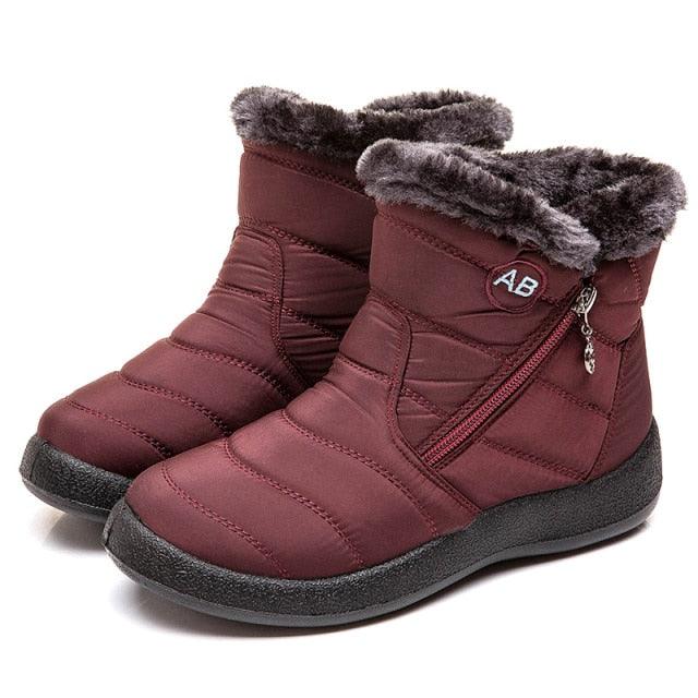 Fashion Womens Waterproof Boots Snow Boots For Winter Casual Lightweight Ankle Warm Winter Boots Fur Lined Warm Ankle Boots Slip On Waterproof Outdoor Booties Comfortable Shoes For Women