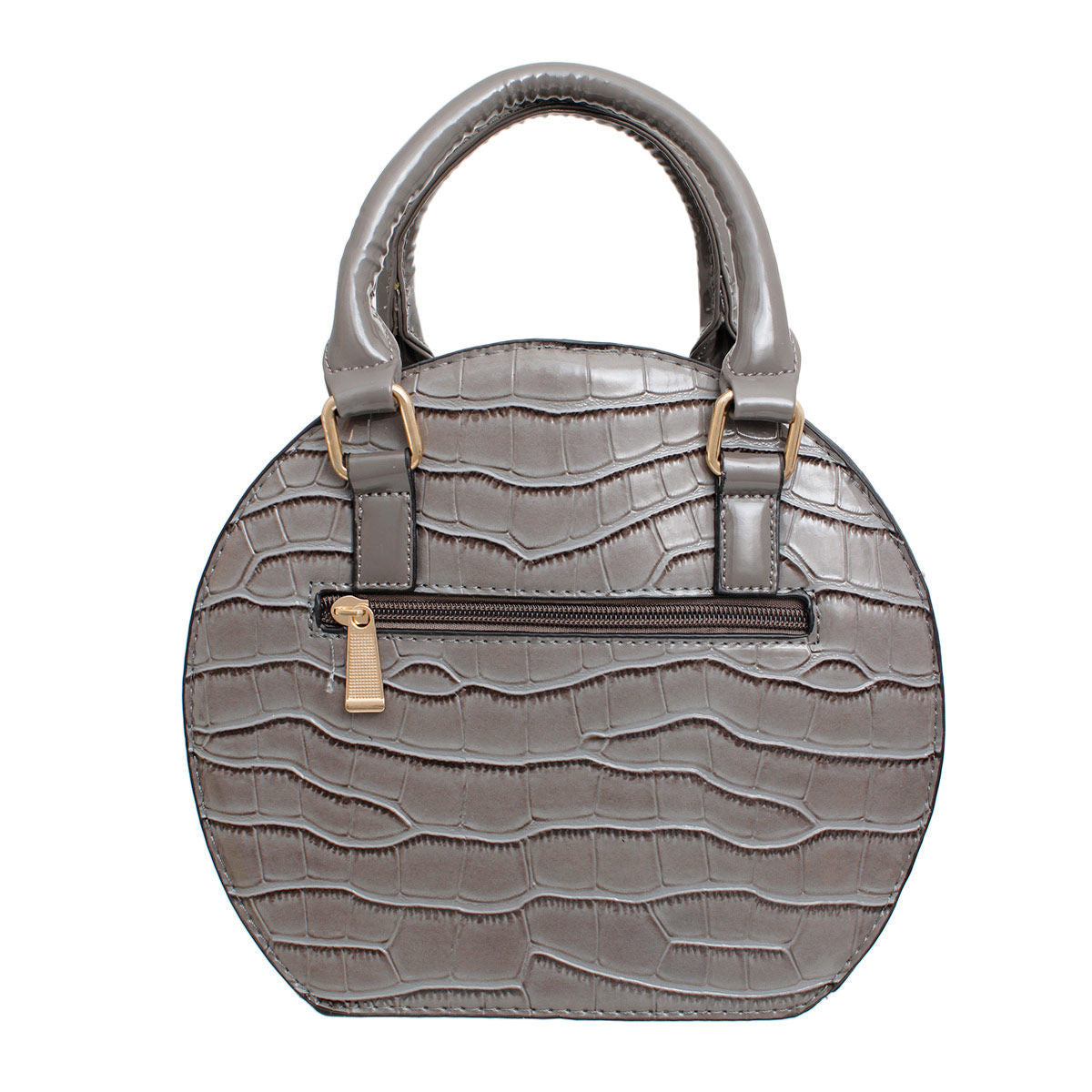 Fashion Handbag Round Grey Croc Flower Bag for Women Stylish Chic Accessory