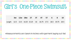 Girls One Piece Swimsuit