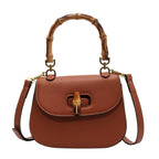 Handheld bamboo bag women's shoulder bag retro saddle bag