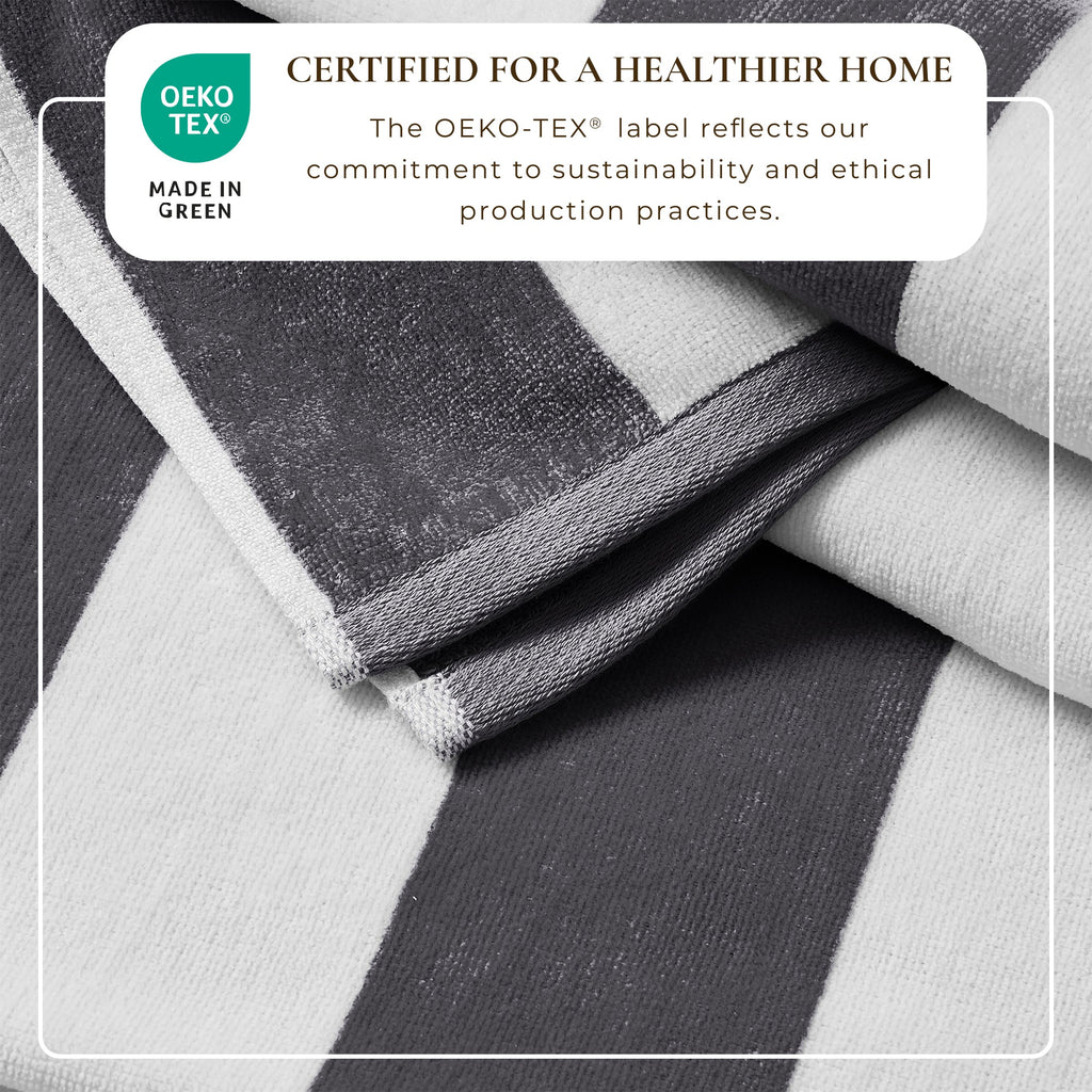 Cotton Velour Cabana Stripe Beach Towel - Novia Collection