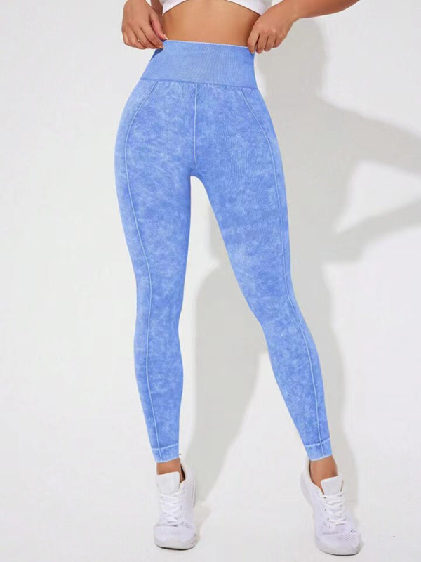 Modern washed frosted peach hip trousers tights sports trousers leggings
