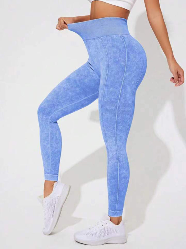Modern washed frosted peach hip trousers tights sports trousers leggings