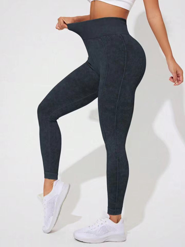 Modern washed frosted peach hip trousers tights sports trousers leggings