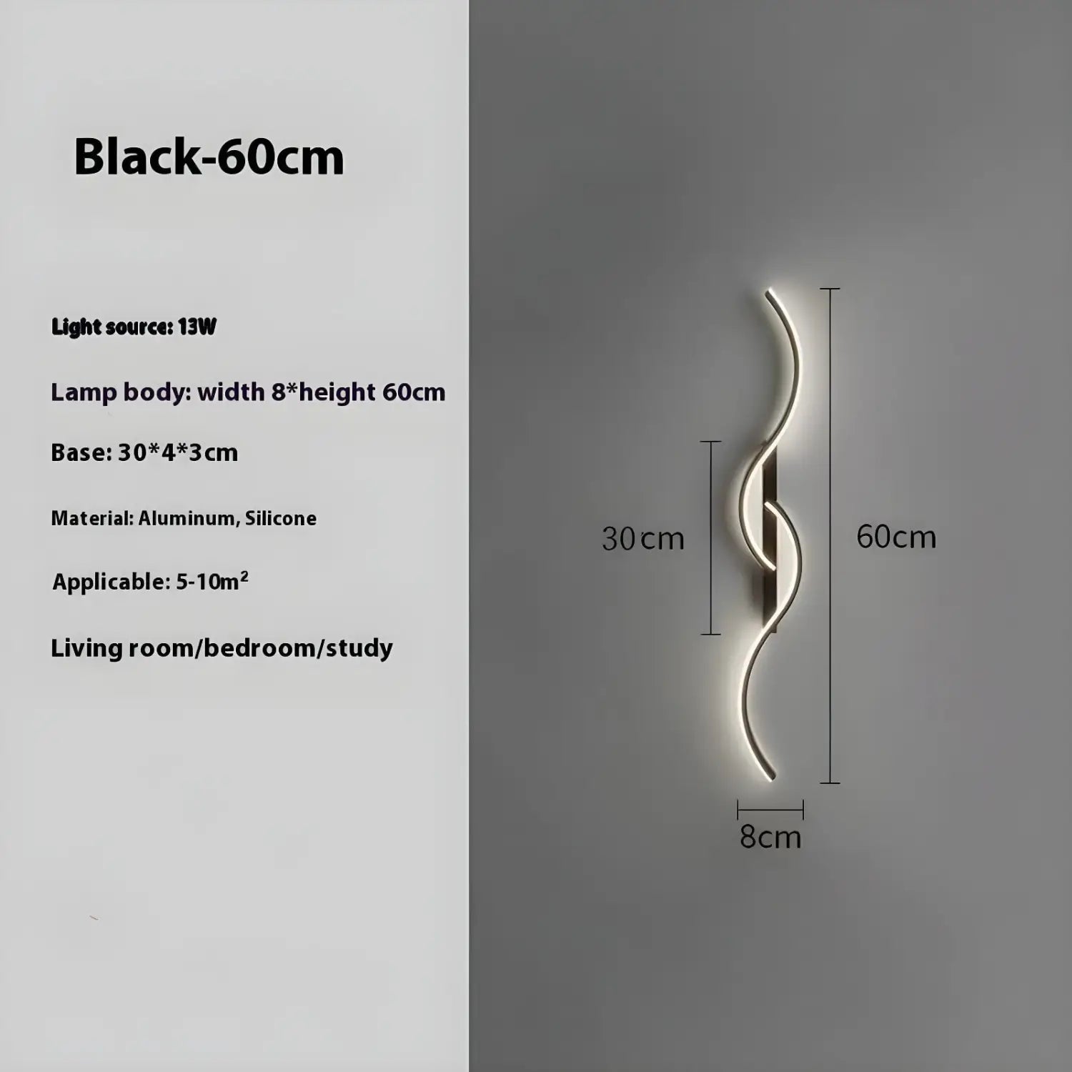 LED Wall Lamp - Modern Minimalist Strip Light for Bedroom & Living Room