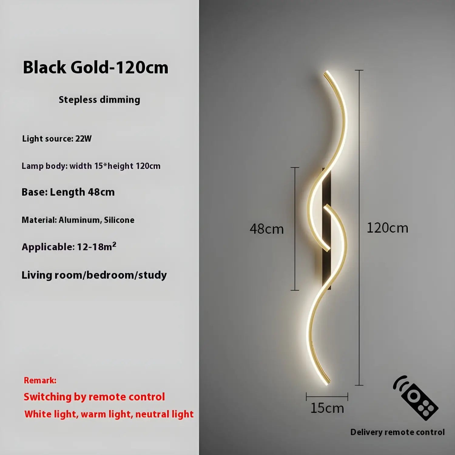 LED Wall Lamp - Modern Minimalist Strip Light for Bedroom & Living Room