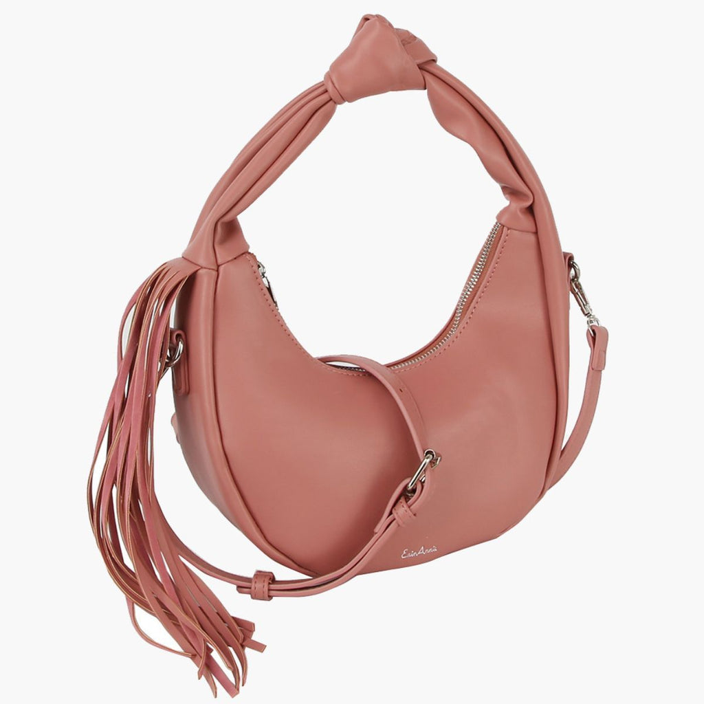Women’s Pink Round Fringe Shoulder Bag Stylish Fashion Handbag