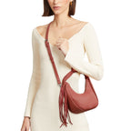 Women’s Pink Round Fringe Shoulder Bag Stylish Fashion Handbag