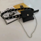 Luxury PU Leather Fanny Pack Simple Women's Belt Bag Small Fanny Pack Handbag With Chain Stylish Travel Waist Bag For Women