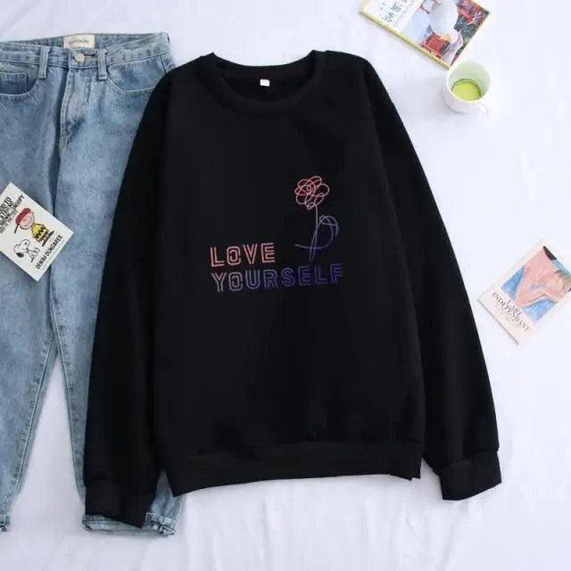 Luxury Unisex Hoodie Hoodies Sweatshirt Love Yourself Hoody Sweatshirt Boys Hoody Hoodies Cool Print Casual Drawstring Warm Winter Stylish Design Hoodie For Men Women