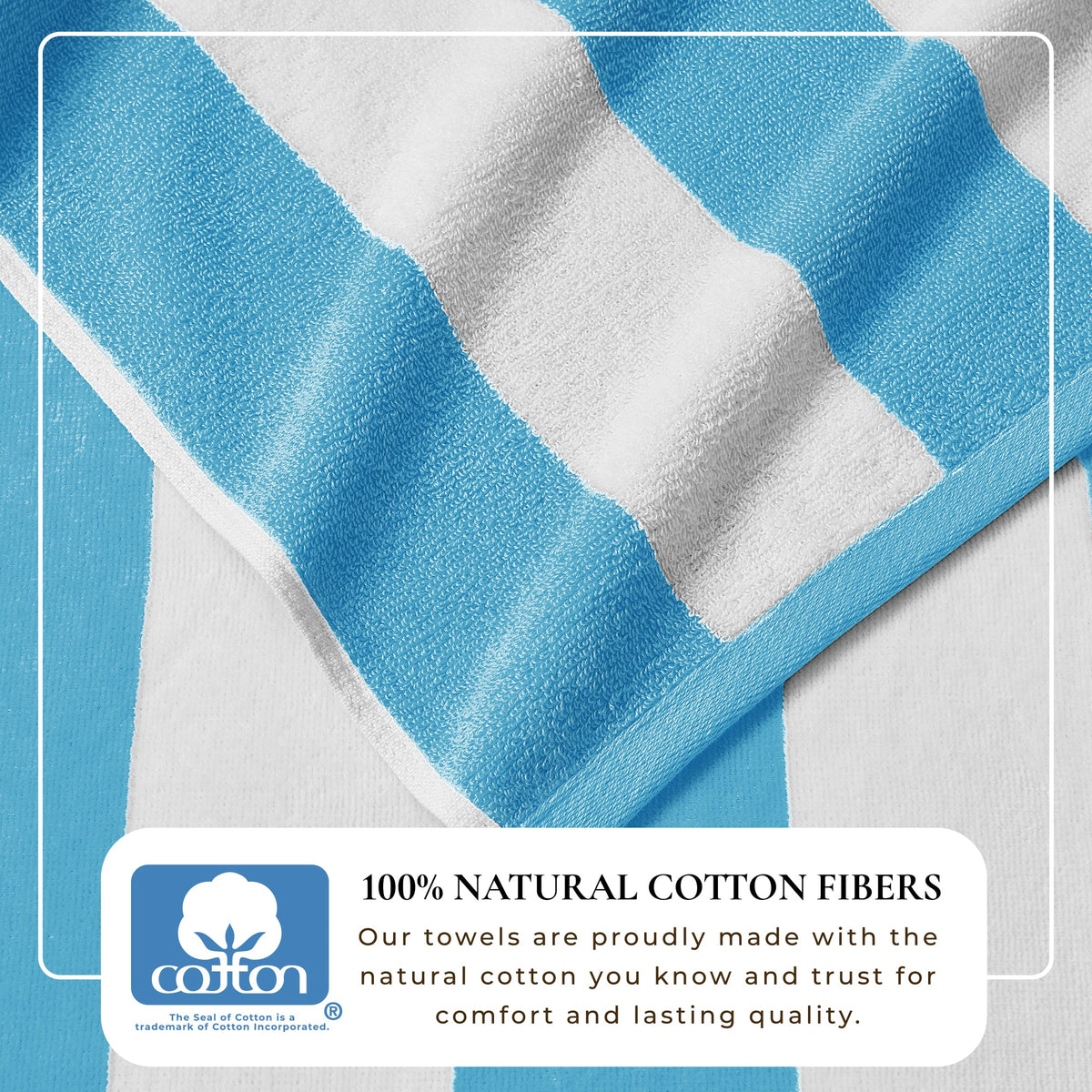 Cotton Velour Cabana Stripe Beach Towel - Novia Collection