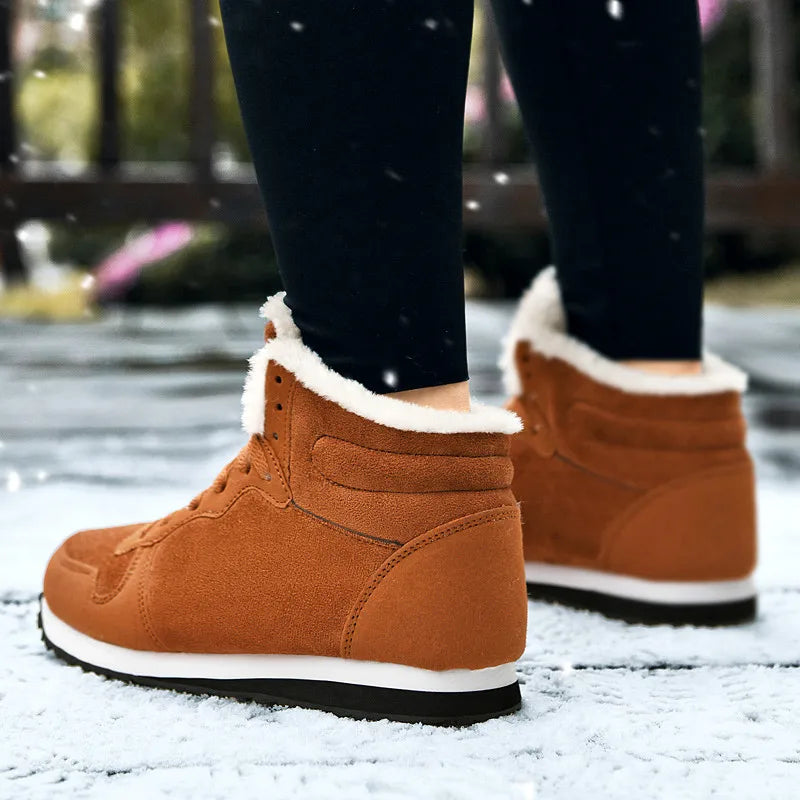 Men Boots Waterproof Winter Boots Men Lightweight Hight Top Plus 48 No Slip Warm Snow Boots Plush Women Footwear Leather Shoes