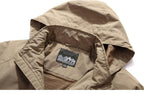 Men Outdoor Hiking Jackets Waterproof Hooded Windbreaker Coat Vintage New Fashion Design Hooded Lightweight Jacket For Men Autumn New Casual Jacket Tactical Men Jackets 5XL