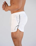 Men's Gym Training Shorts Men Sports Casual Clothing Fitness Workout Running Grid quick-drying compression Shorts Athletics Quick Dry Active Running Bodybuilding Shorts with Pockets