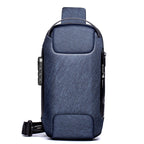 Men's Waterproof USB Oxford Crossbody Bag Anti-theft Shoulder Sling Bag Multifunction Short Travel Messenger Chest Pack For Male