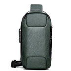 Men's Waterproof USB Oxford Crossbody Bag Anti-theft Shoulder Sling Bag Multifunction Short Travel Messenger Chest Pack For Male