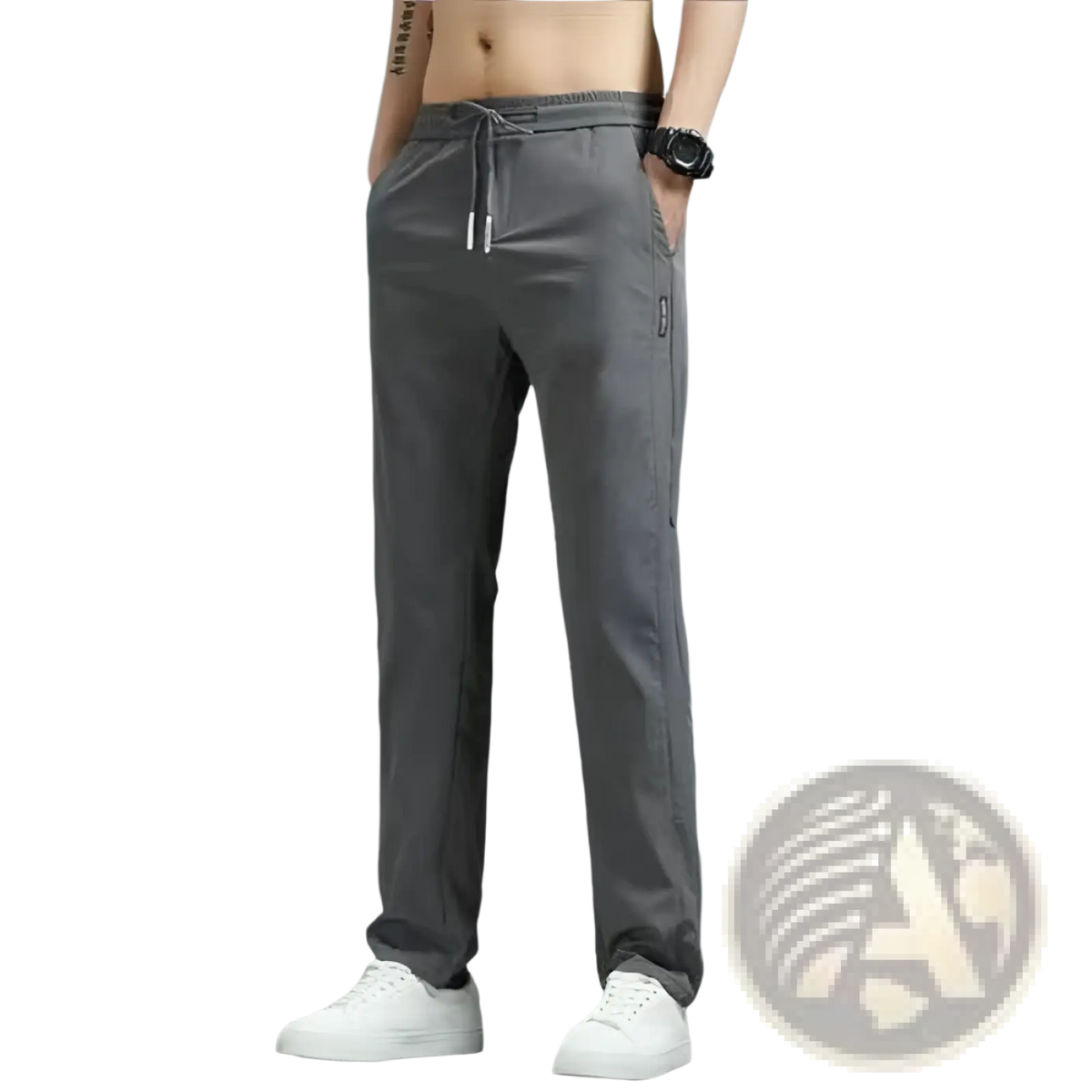 Men's Ice Silk Straight Leg Athletic Jogger Pants