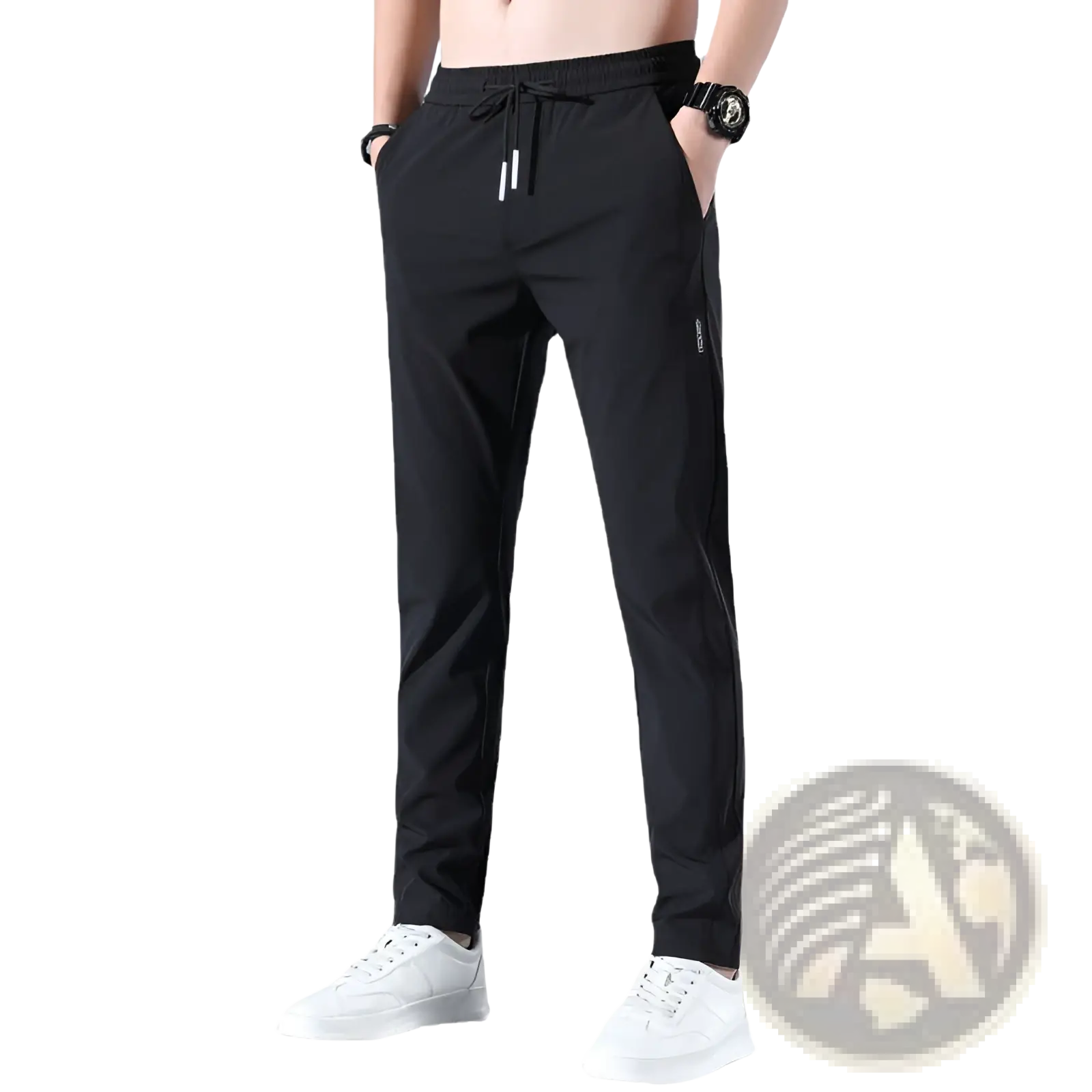 Men's Ice Silk Straight Leg Athletic Jogger Pants