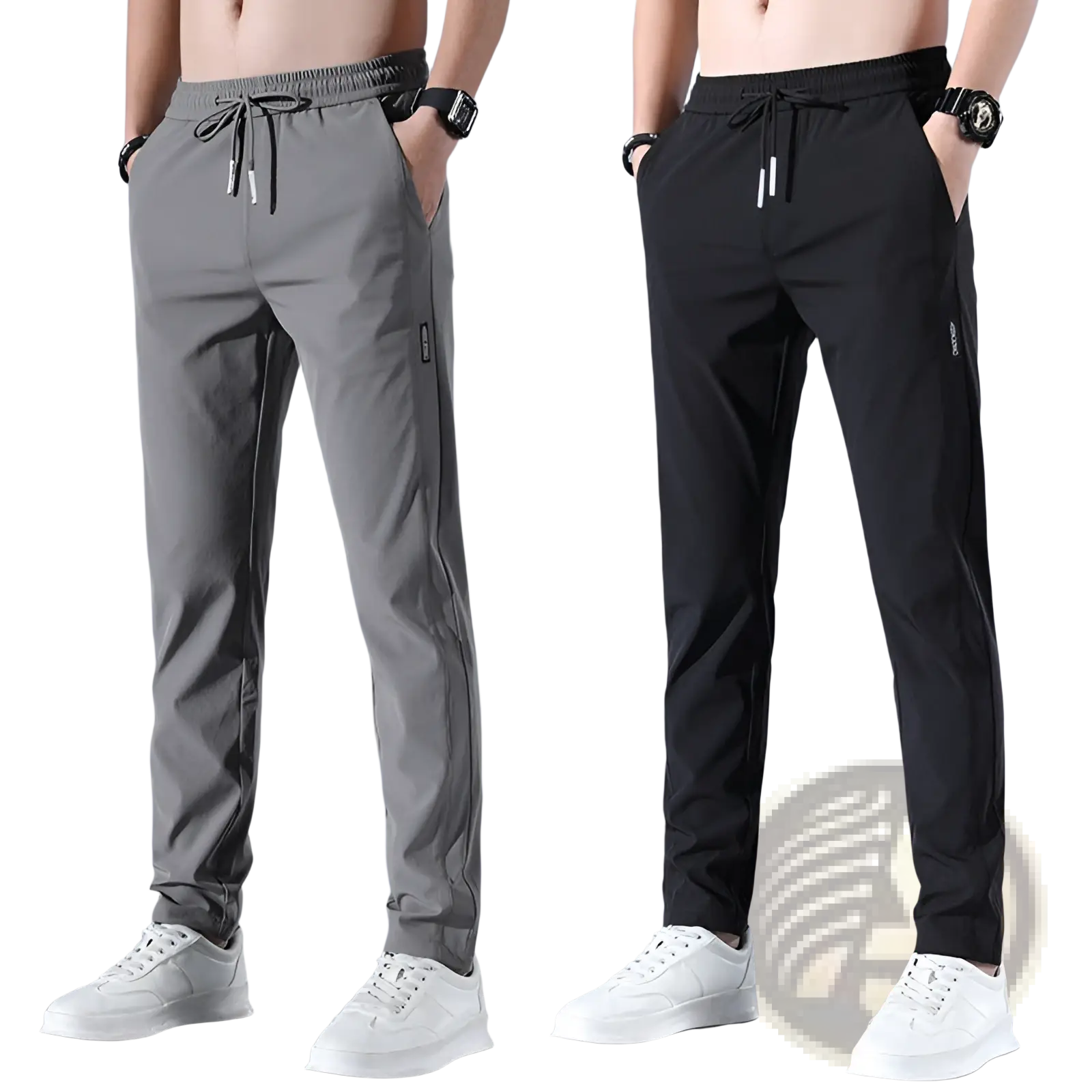 Men's Ice Silk Straight Leg Athletic Jogger Pants