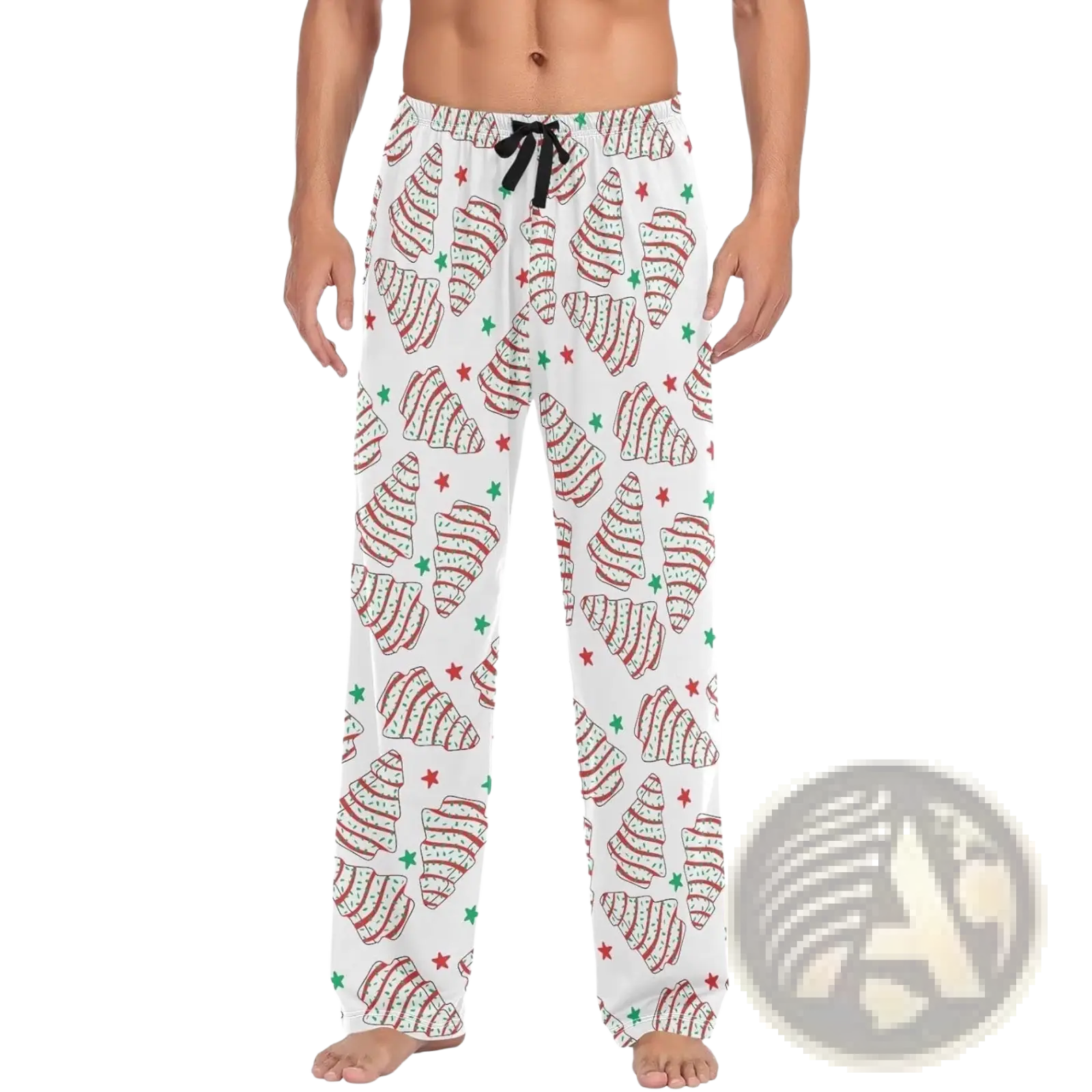 Men's Lightweight Printed Pajama Pants with Drawstring