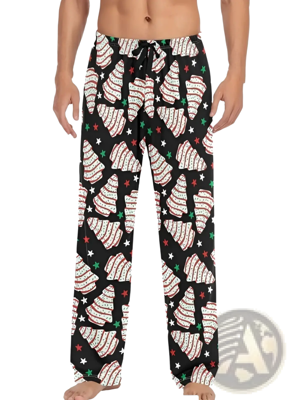 Men's Lightweight Printed Pajama Pants with Drawstring