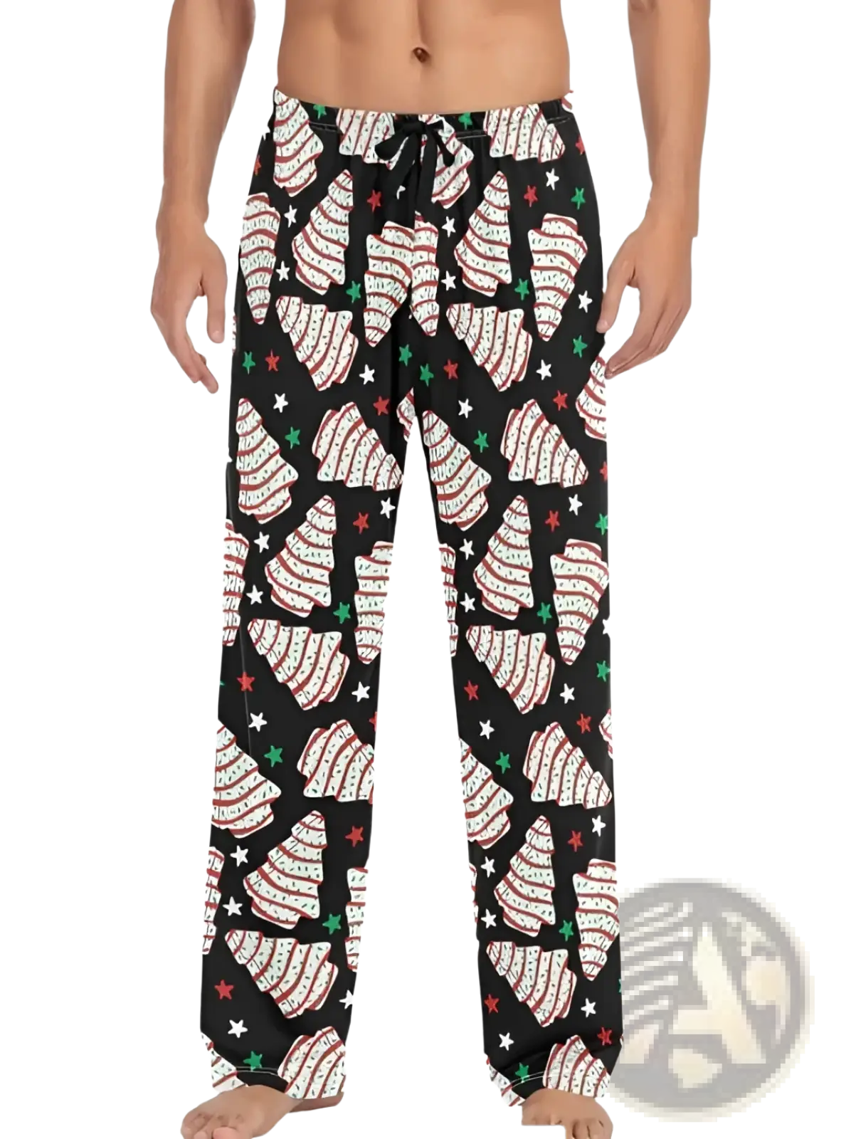 Men's Lightweight Printed Pajama Pants with Drawstring