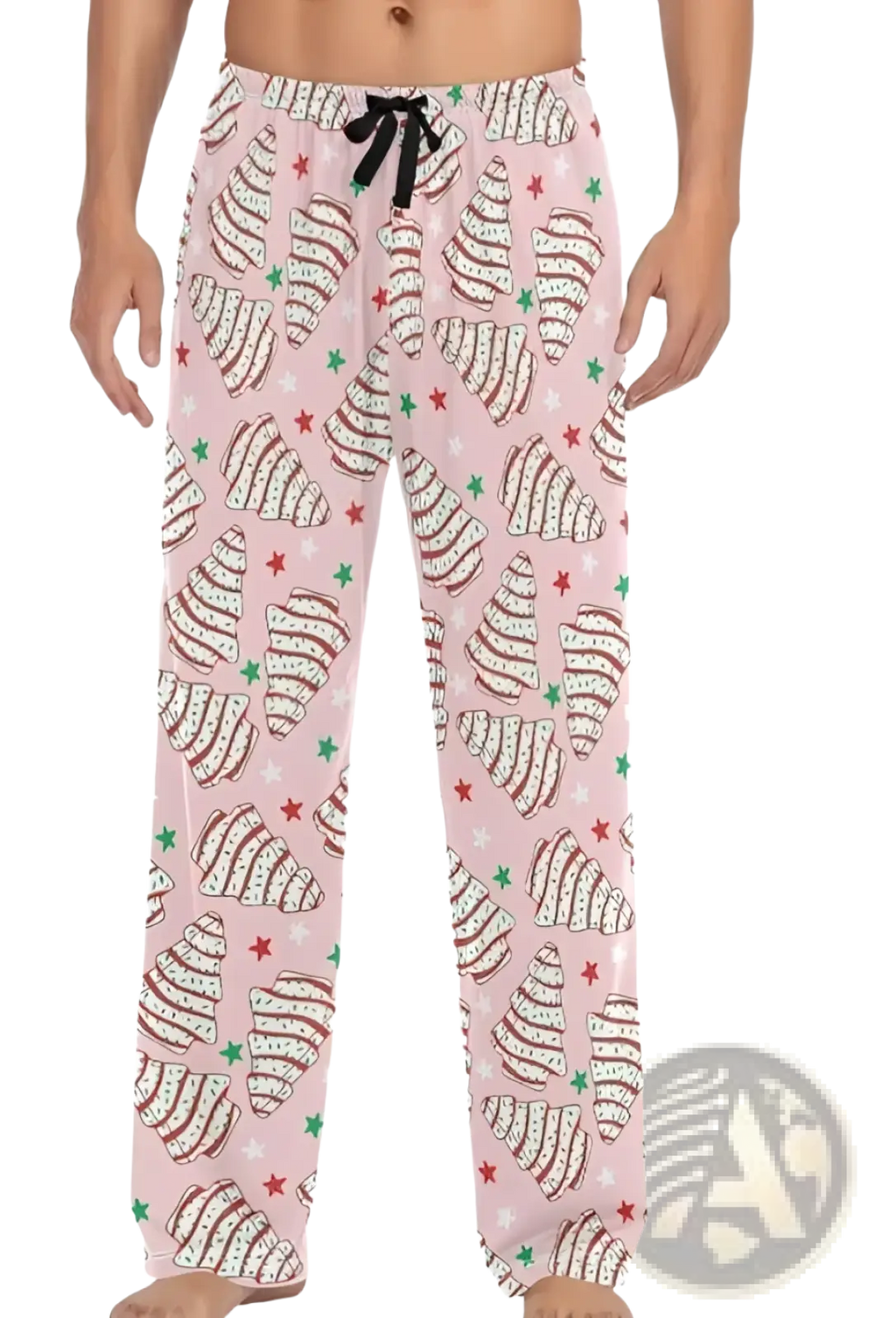Men's Lightweight Printed Pajama Pants with Drawstring
