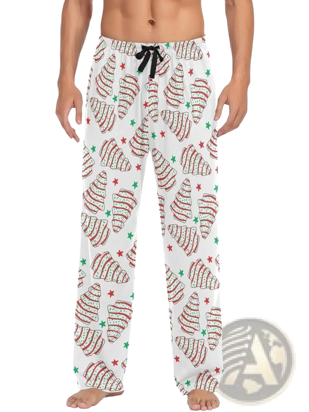 Men's Lightweight Printed Pajama Pants with Drawstring