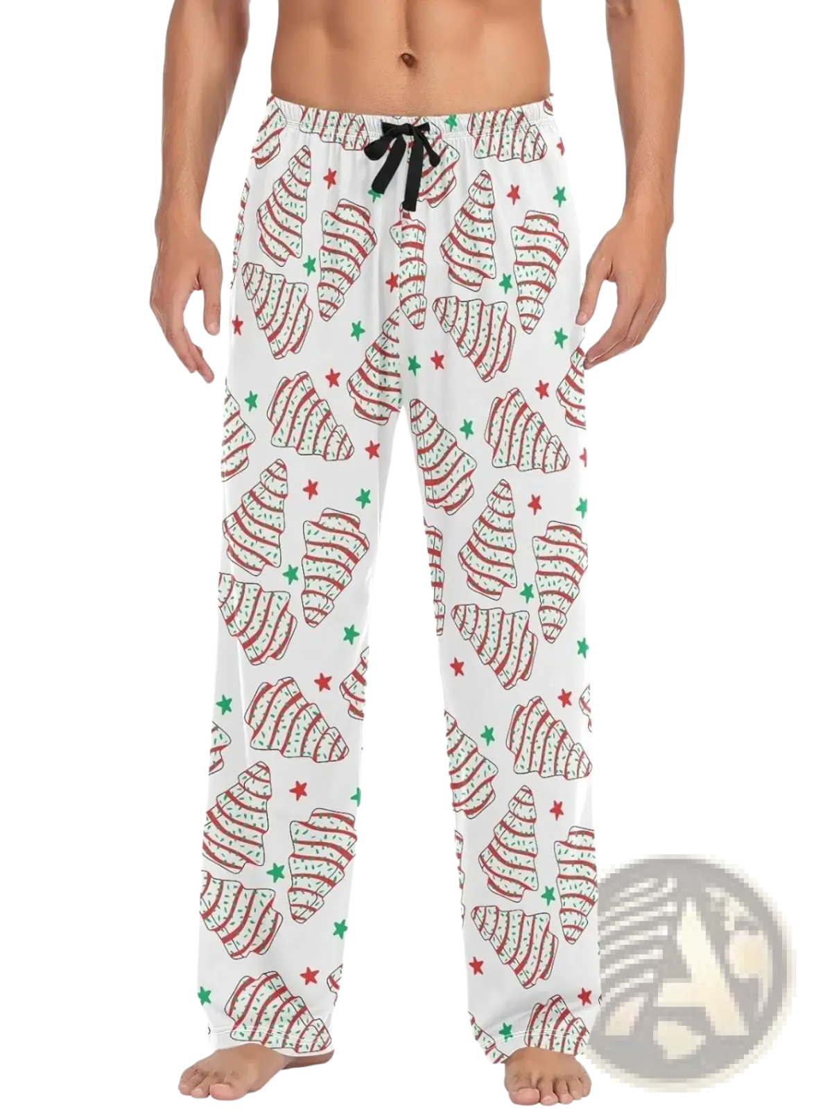 Men's Lightweight Printed Pajama Pants with Drawstring