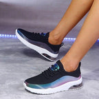 Modern Colorful Cool Sneaker Womens Lace Up Vulcanized Shoes Casual Flat Comfort Walking Running Shoes Light Mesh Tennis Casual Sneakers Fashion Design For Women