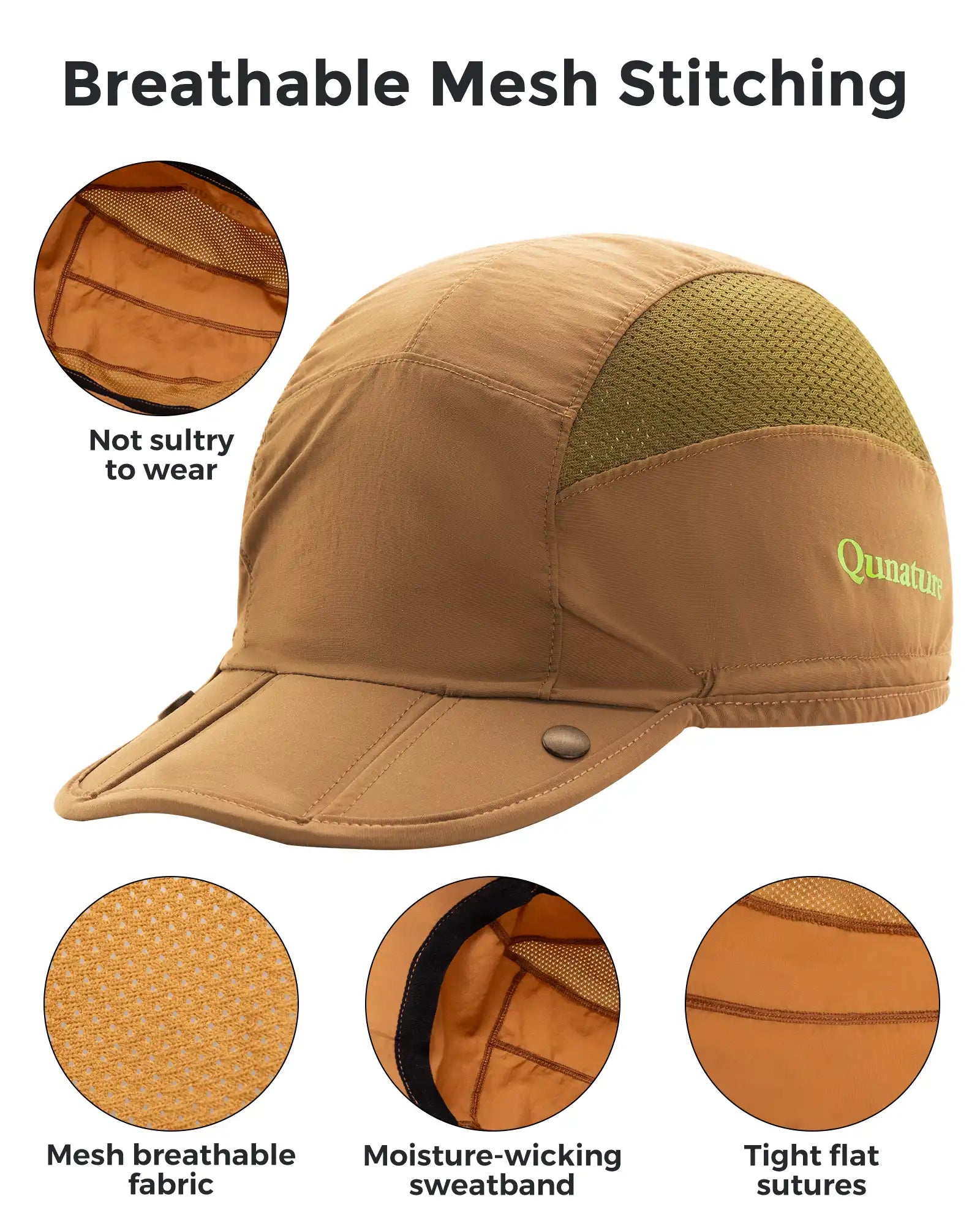 Foldable Hiking & Cycling Hat, Breathable Helmet Liner with Sun Visor