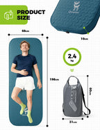 Portable Inflating Sleeping Pad with Foam for Camping