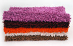 DaDa Bedding Fuchsia Magenta Pink Shaggy Soft Chenille Noodle Carpet Rug Bath Mat