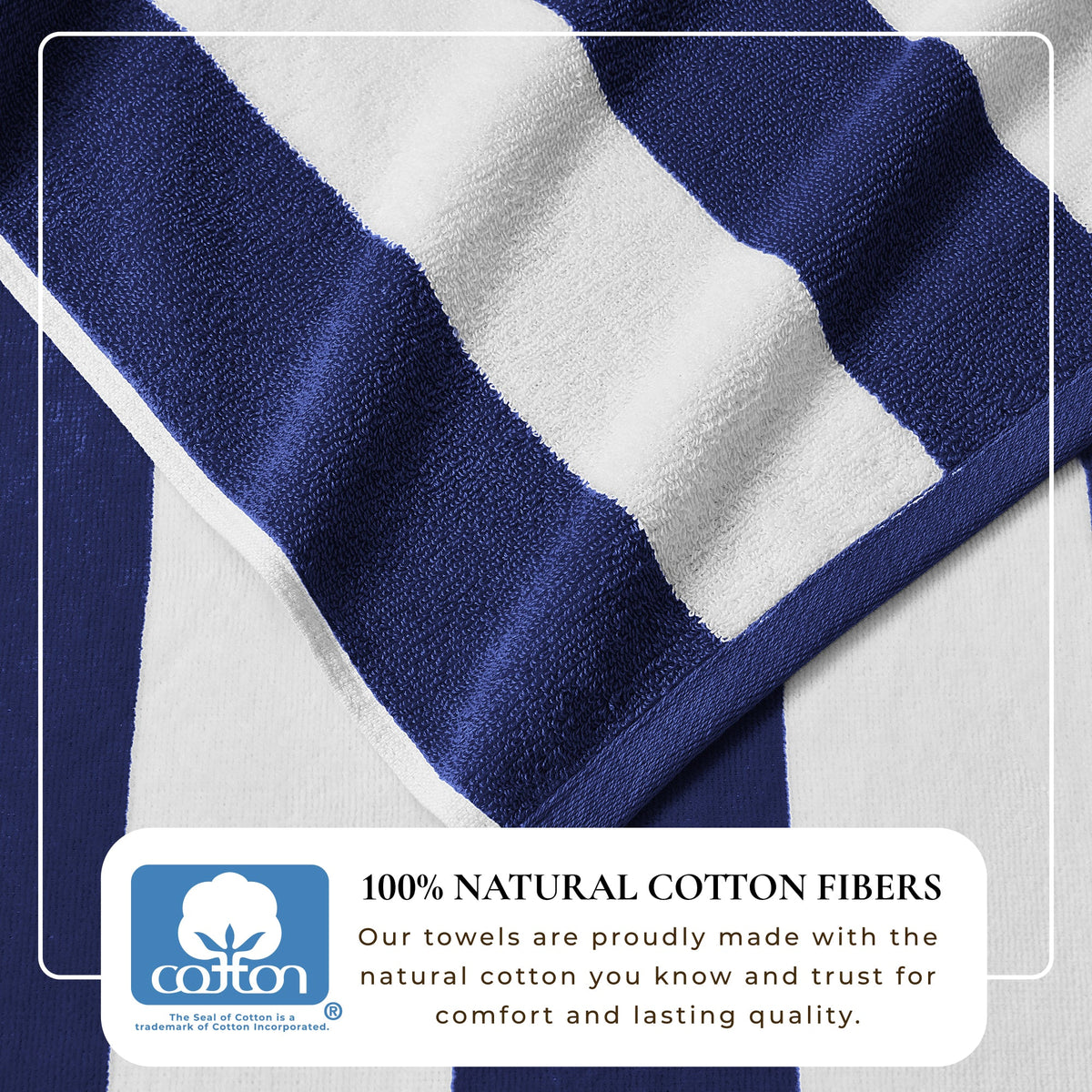 Cotton Velour Cabana Stripe Beach Towel - Novia Collection