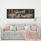 Sweet Dreams Wall Art Canvas – Above Bed Bedroom Decor for Couples